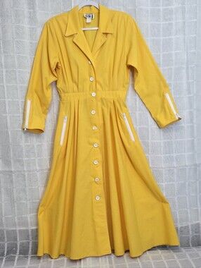 Sandra OW- Wing N.R.1  Yellow Button-Front Midi Dress